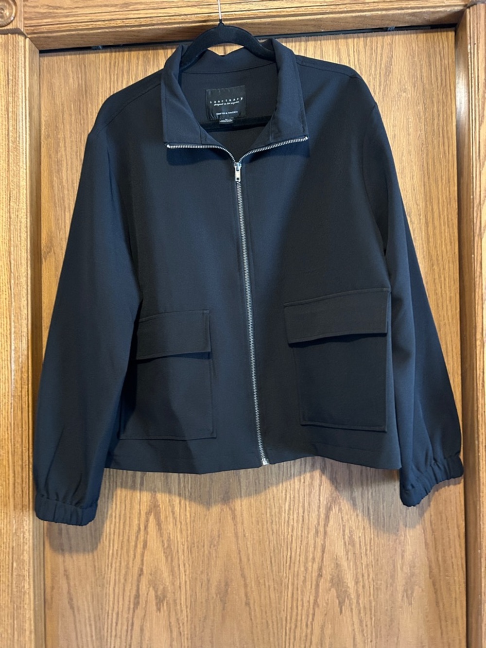Sanctuary Black Zip up bomber Jacket- XL